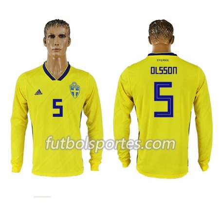 Camisetas Suecia Olsson 5 Primera Equipacion Mundial 2018 Manga Larga